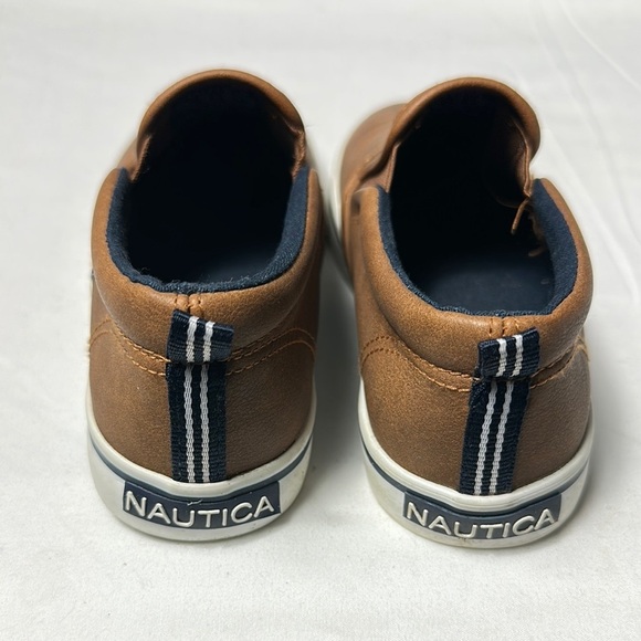 Nautica Brown Slip-On Kids Shoes with Elastic Panels - Picture 5 of 7